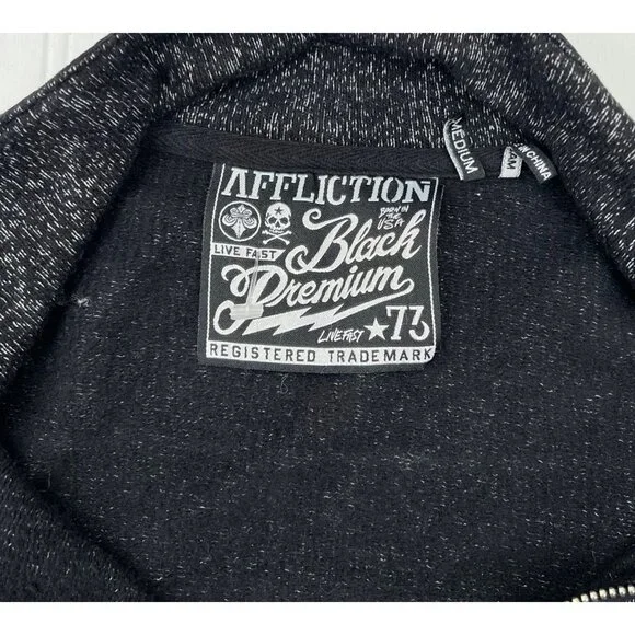 Affliction Black Premium Mens Zip-Up Jacket Size M